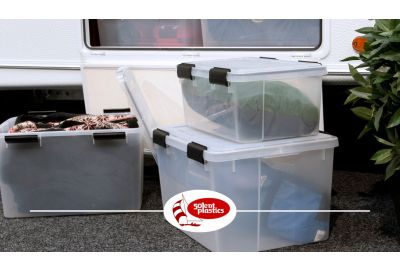 Camping storage boxes.