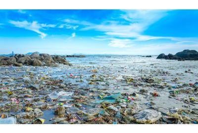 Image of plastic pollution in water