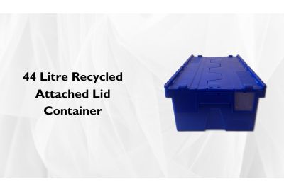 44 Litre Recycled Attached Lid Container.