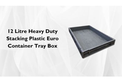 12 Litre Heavy Duty Stacking Plastic Euro Container Tray Box.
