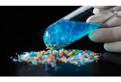 Microplastics within a test tube.