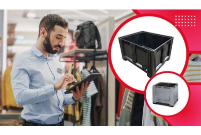 Image of retailer working.