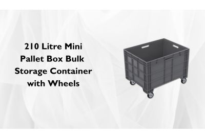 210 Litre Mini Pallet Box Bulk Storage Container with Wheels.
