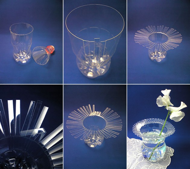 plastic bottle flower vase
