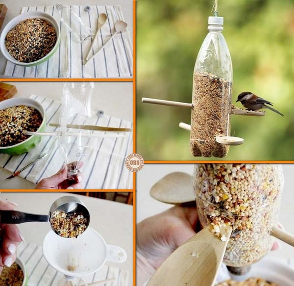 plastic bottle bird feeder