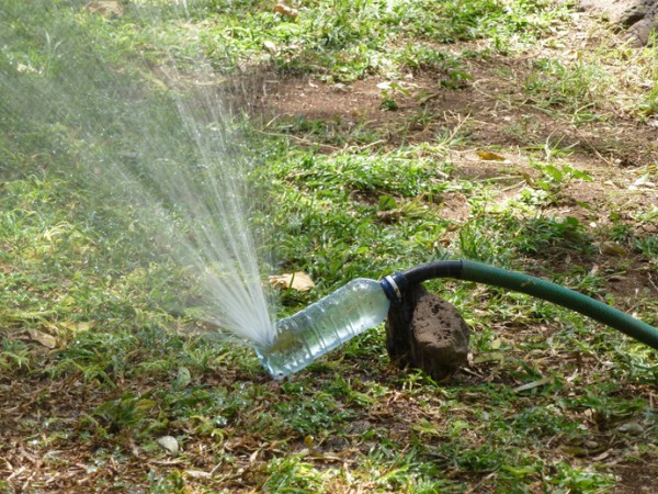 plastic bottle garden sprinkler hose