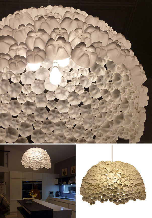 plastic bottle chandelier