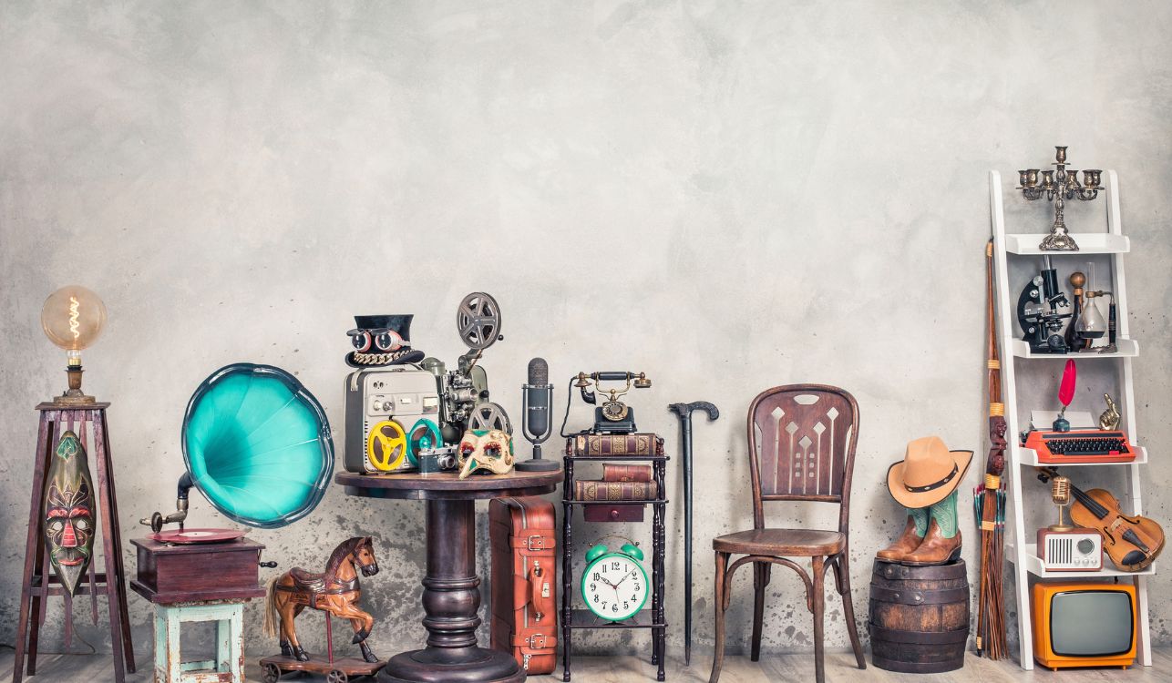 A group of antiques. 