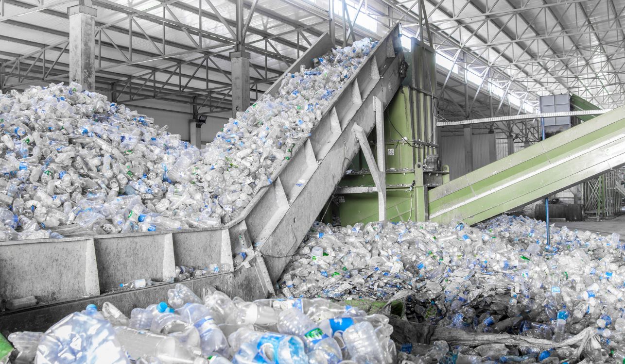 Image of water bottles being disposed of.