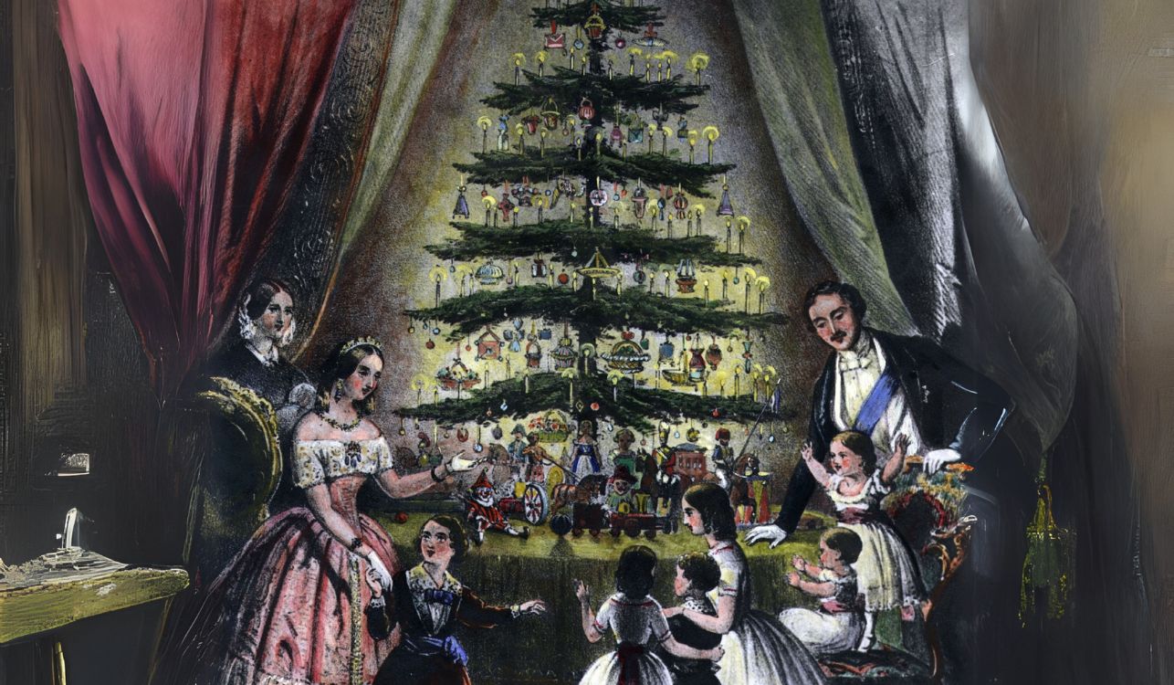 Queen Victoria with Christmas tree.