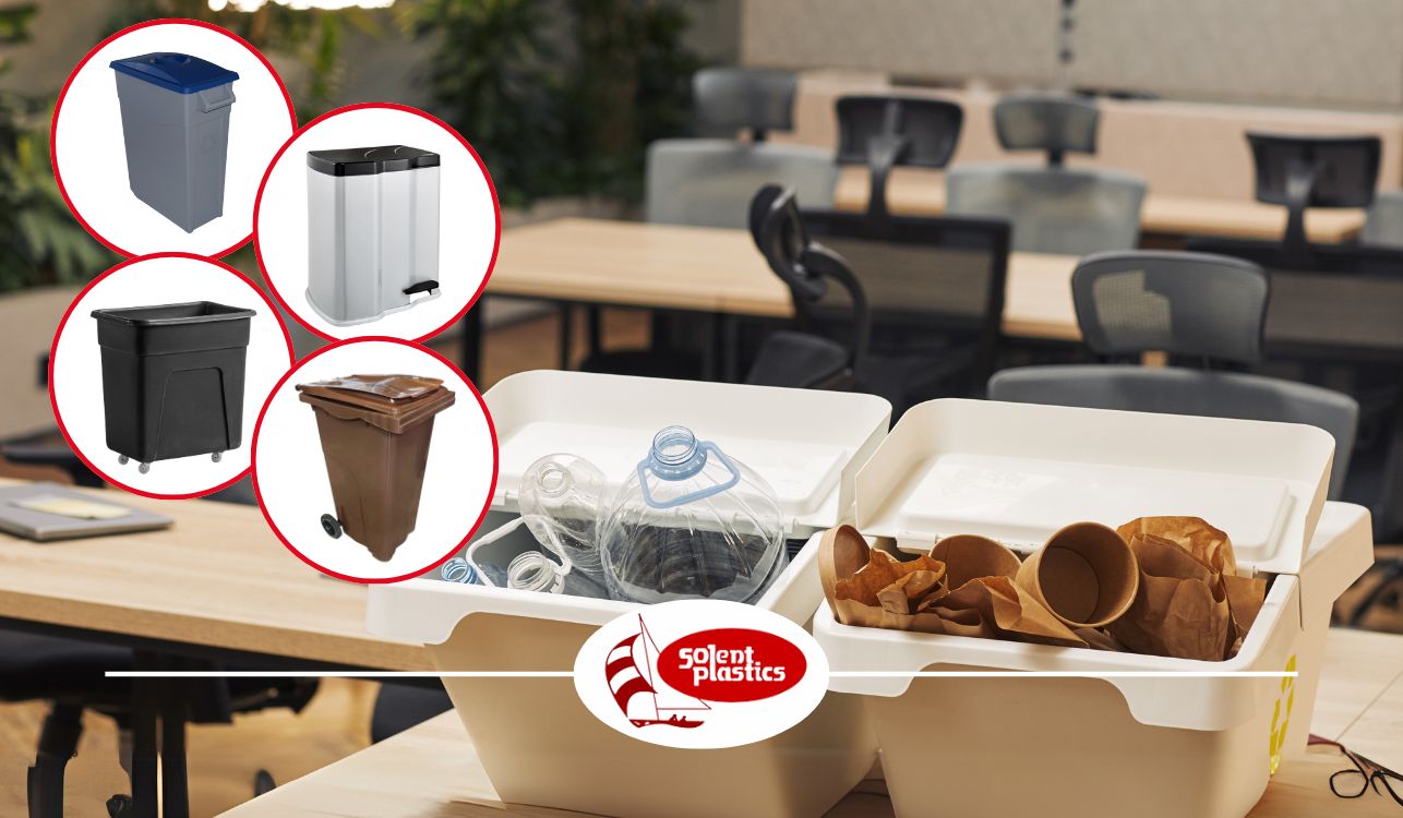 Image of workplace recycling bins.