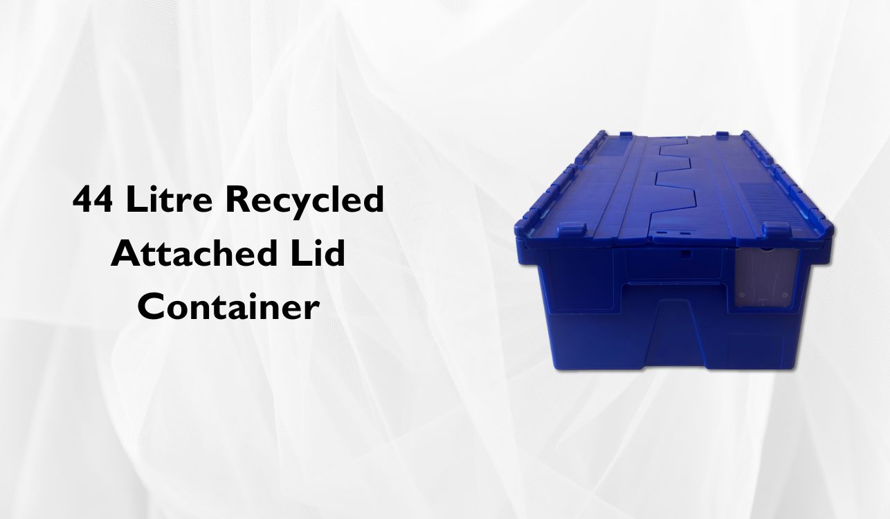 44 Litre Recycled Attached Lid Container.