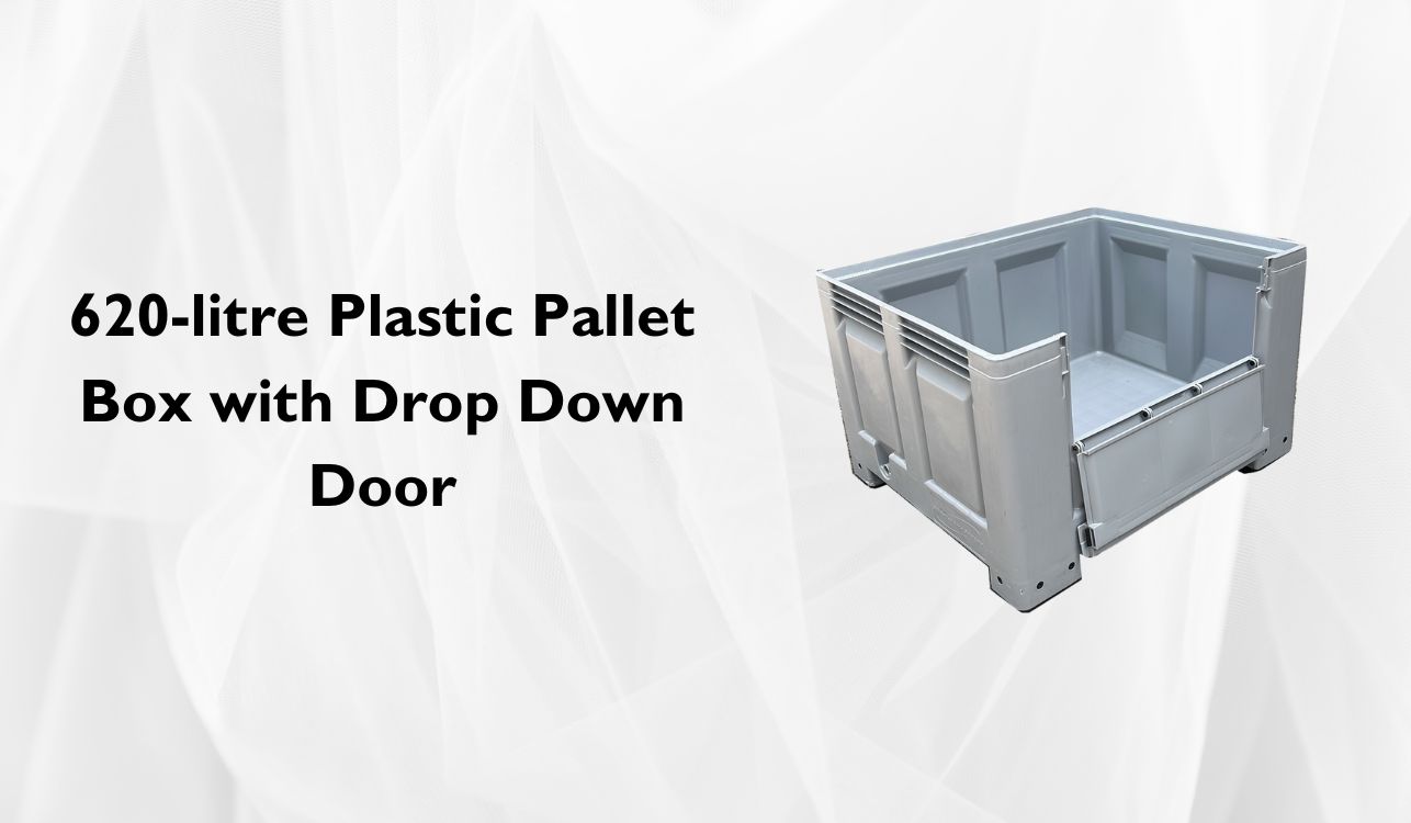 620-litre Plastic Pallet Box with Drop Down Door