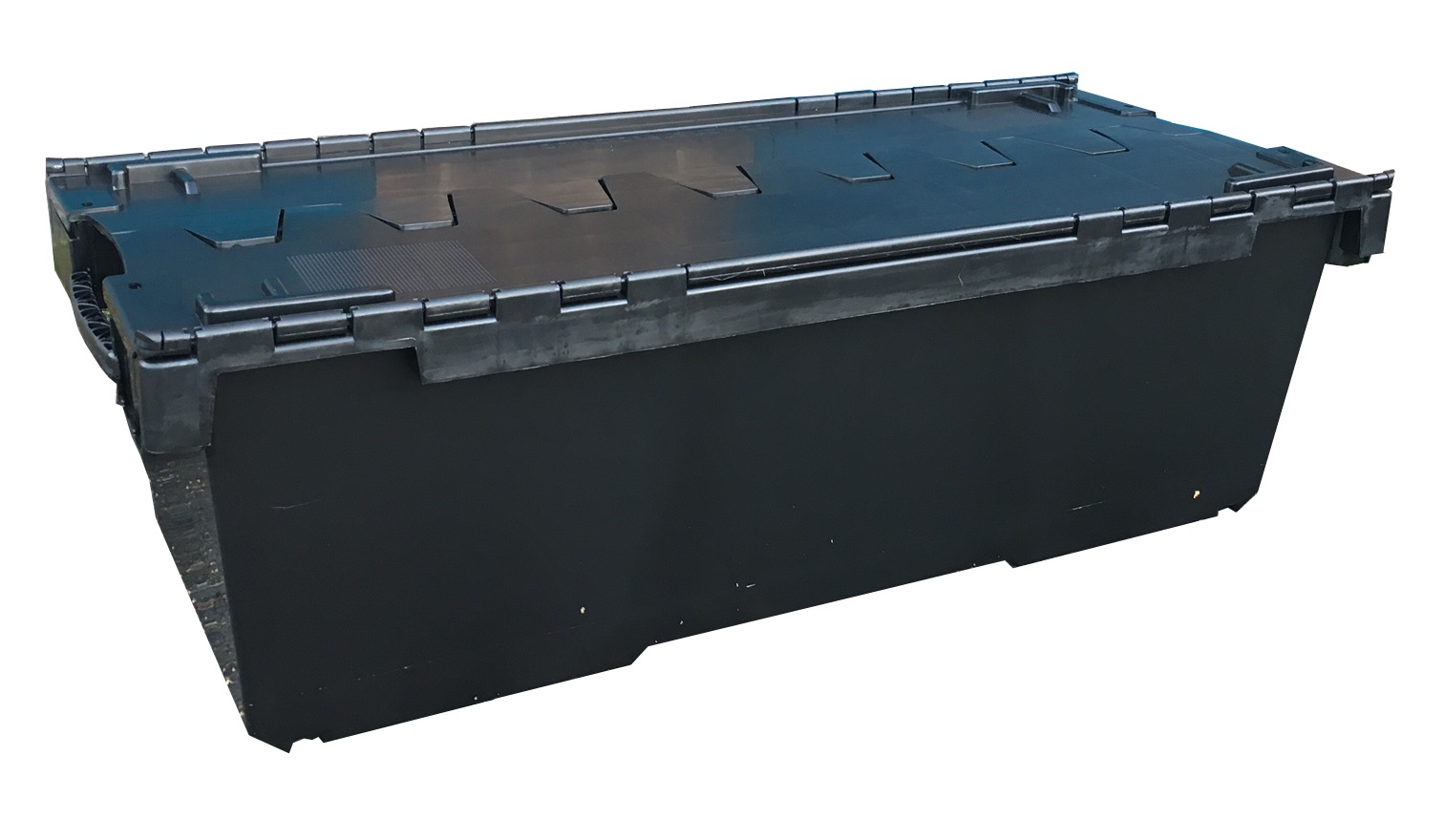 130 Ltr XL Stack/Nest Attached Lid Container - Black