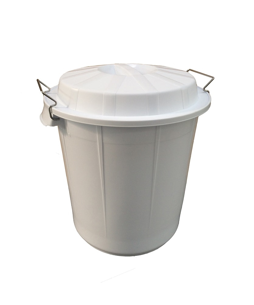 50 Ltr White Plastic Industrial Catering Bin w/Lid