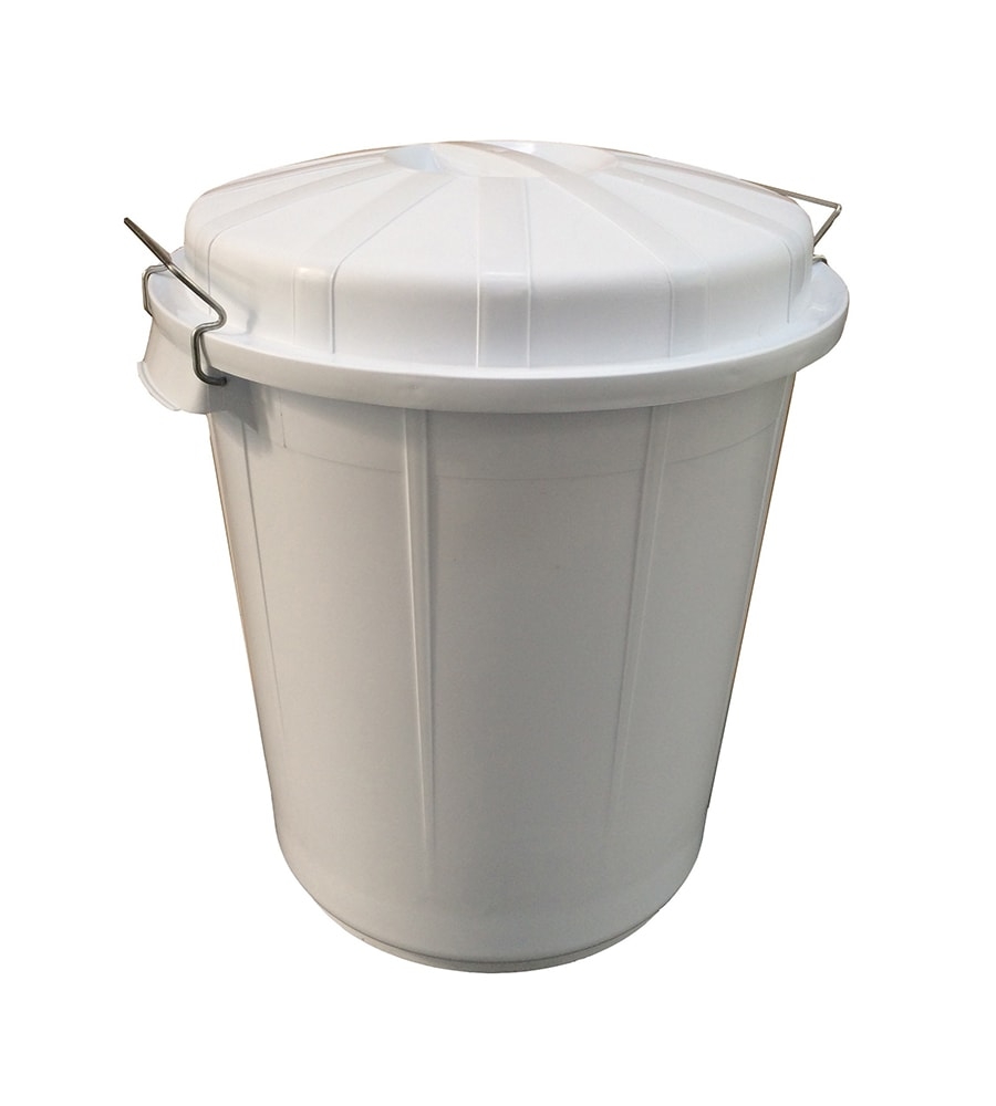 70 Ltr White Plastic Industrial Catering Bin w/Lid