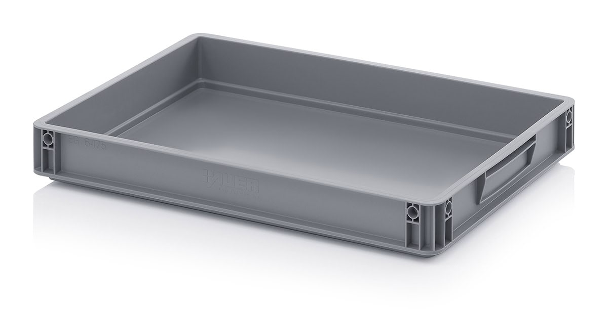15 Litre Euro Stackable Shallow Storage Tray Closed Handholes