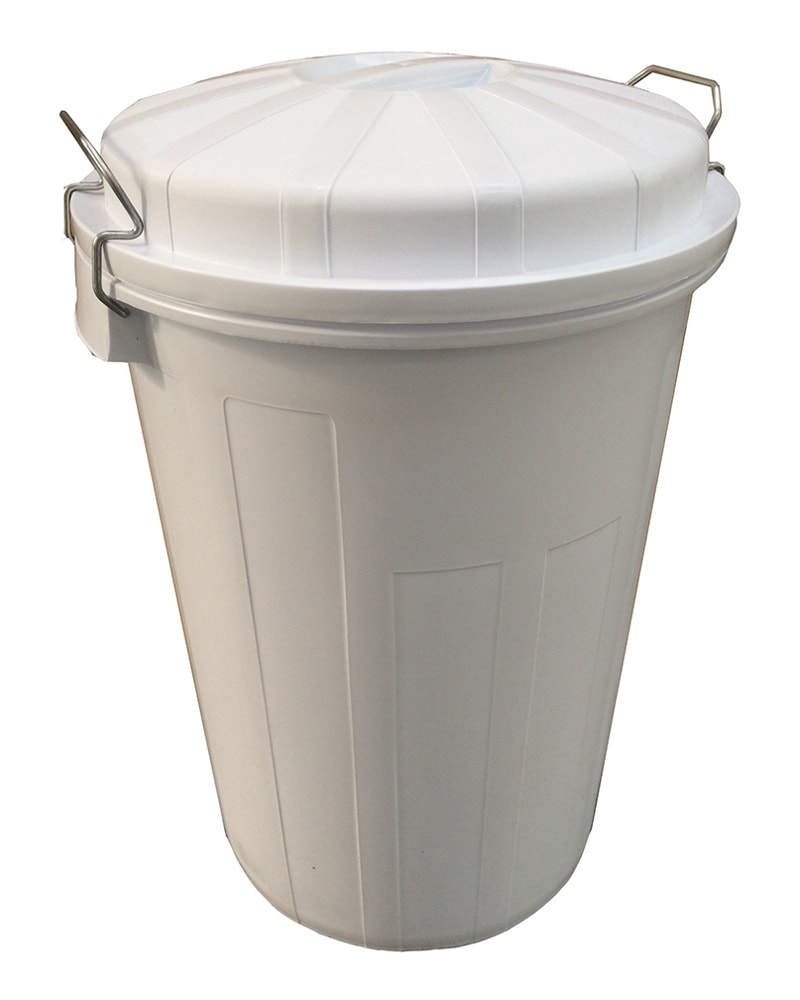 95 Ltr White Plastic Industrial Catering Bin w/Lid