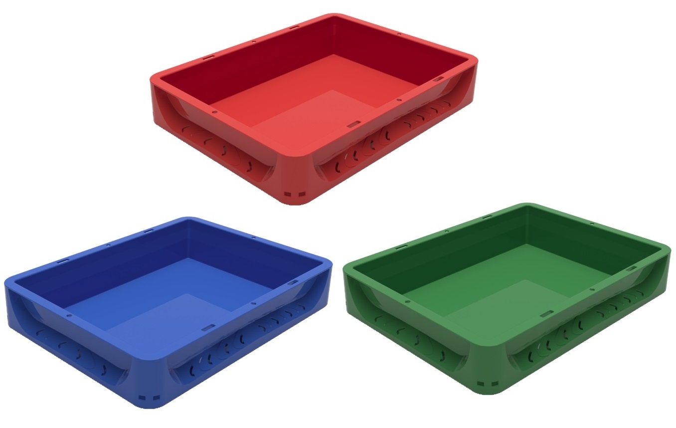 7 Litre Euronorm Colour Stacking Container Pizza Dough Tray