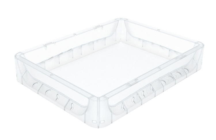 7 Litre Euronorm Clear Plastic Stacking Container Pizza Dough Tray