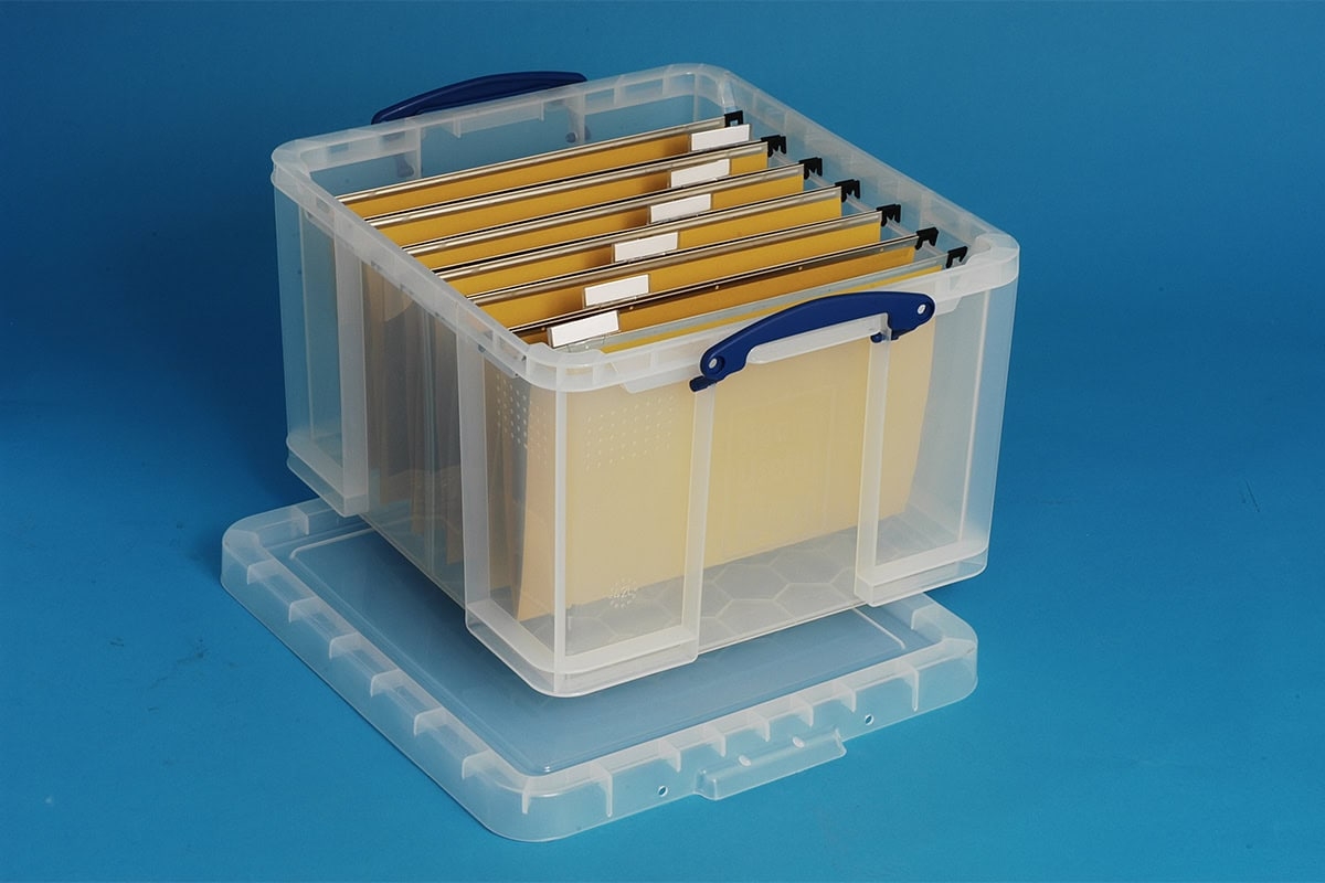 42 Ltr Transparent Really Useful Plastic Storage Box 