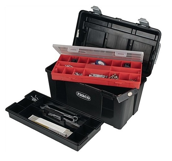 Raaco Padlockable Toolbox with Assorter Box and Insert Tray