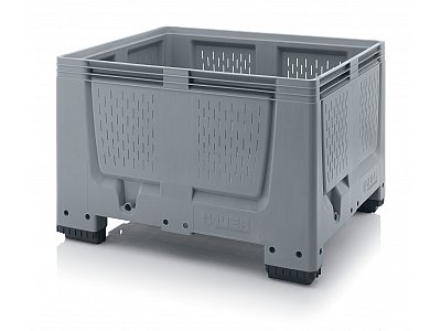 670 Litre Standard UK Size Ventilated Pallet Box / Bulk Storage Container with 4 feet