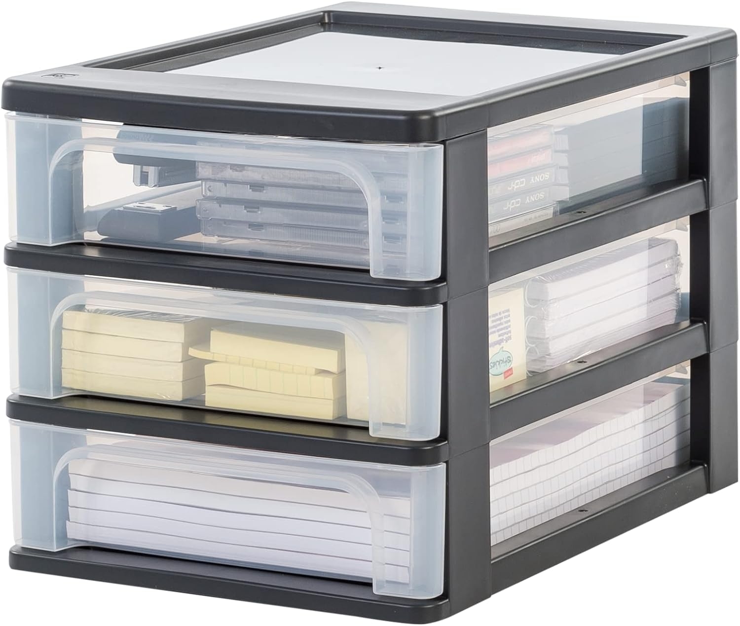 3 x 4 Litre Plastic Drawer Tower Storage Unit