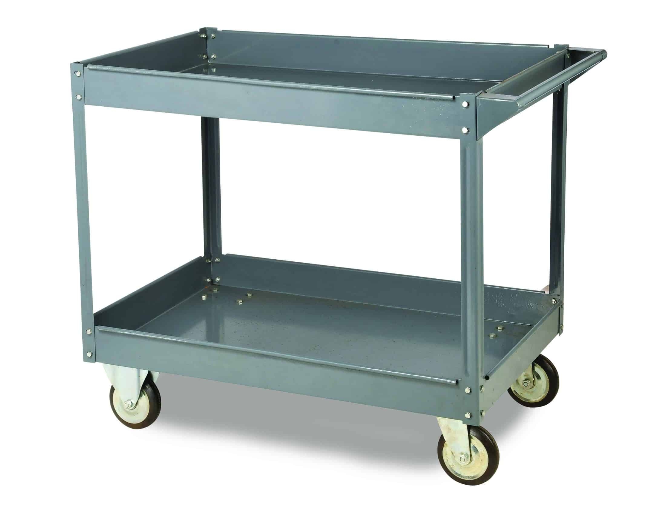 2 Shelf Industrial Steel Trolley
